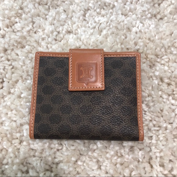 Celine Handbags - Céline Macadam Rare Vintage Canvas Leather Wallet